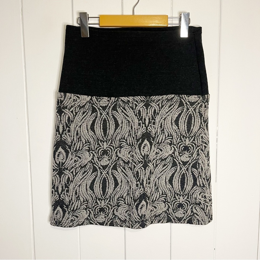 Skunkfunk Grey Patterned Midi Skirt. Size 4.